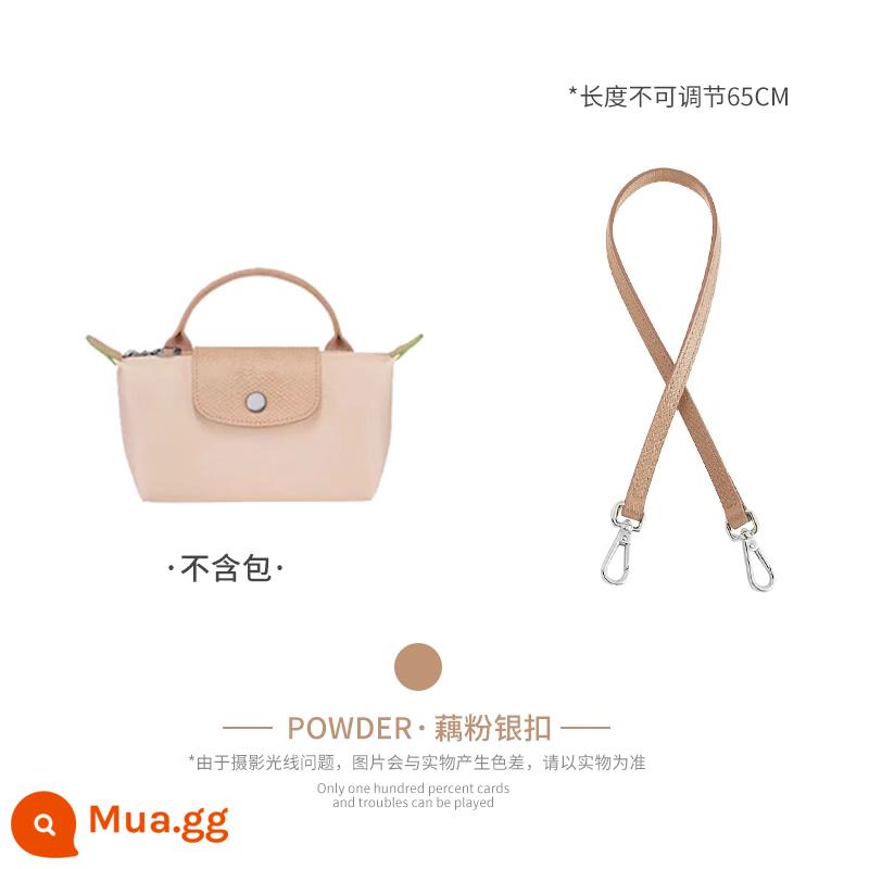 Xưởng thủ công LONGCHAMP chuyển đổi túi mini không cần đục lỗ túi bánh bao nhỏ có dây đeo vai Túi Messenger với phụ kiện mua một lần - Bột củ sen (lớp da bò đầu tiên) 65cm có bán riêng dây đeo vai