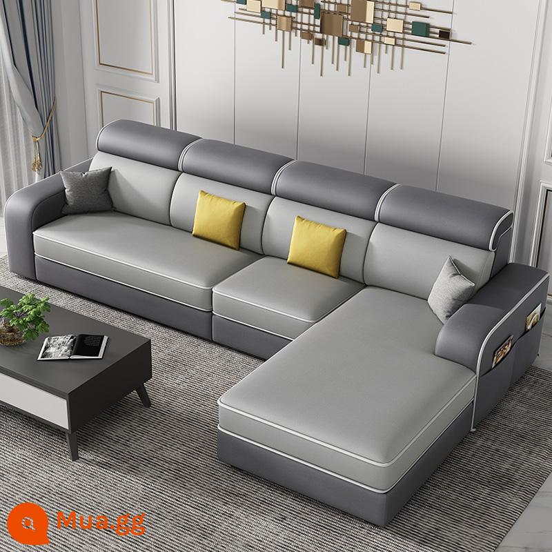 Bắc Âu Sofa Vải Phòng Khách 2023 Mới Có Thể Tháo Rời Và Giặt Được Kích Thước Căn Hộ Công Nghệ Vải Đơn Giản Và Hiện Đại - Xám nhạt và xám đậm (vải kỹ thuật)