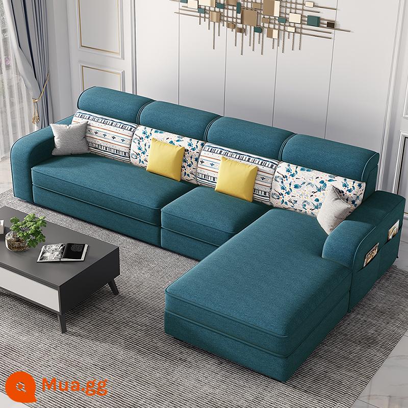 Bắc Âu Sofa Vải Phòng Khách 2023 Mới Có Thể Tháo Rời Và Giặt Được Kích Thước Căn Hộ Công Nghệ Vải Đơn Giản Và Hiện Đại - màu xanh da trời