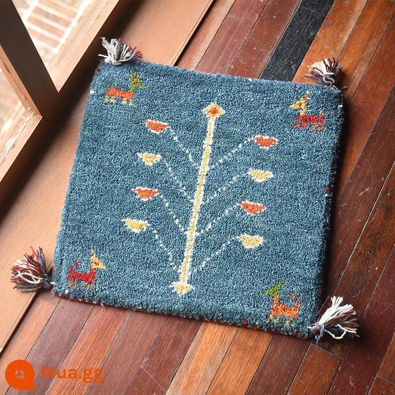 Phong cách trang trí Bắc Âu theo phong cách Ba Tư Gabbeh Wool Handmade Ấn Độ nhỏ chăn nhỏ dễ thương Máy tính để bàn trang trí màu sắc - Mu76 đỏ tím khoảng 40x40cm