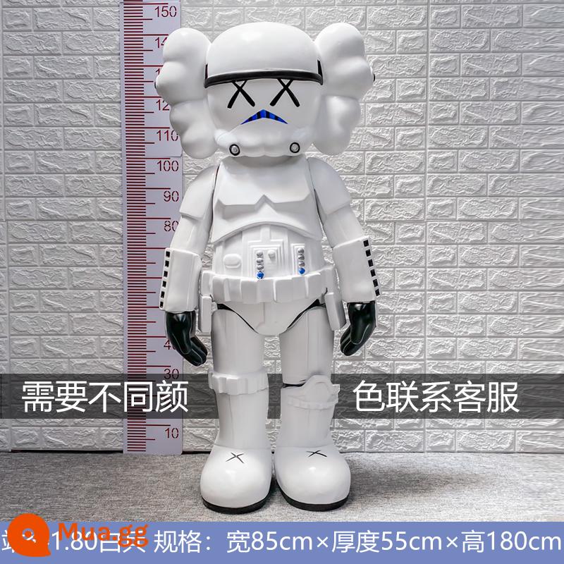 kaws trang trí lớn tác phẩm điêu khắc Sesame Street búp bê bạo lực gấu net màu đỏ cửa hàng phòng khách đổ bộ thủy triều chơi thẻ đục lỗ lớn ảnh - Màu nâu, cao 1,8m, lính da trắng