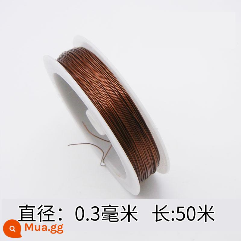 Handmade DIY mềm mỏng dây sắt 0.3mm 0.4mm 0.5mm móc sợi hoa hồng chất liệu màu dây ràng buộc miễn phí vận chuyển - 0,3mm màu nâu * 50 mét