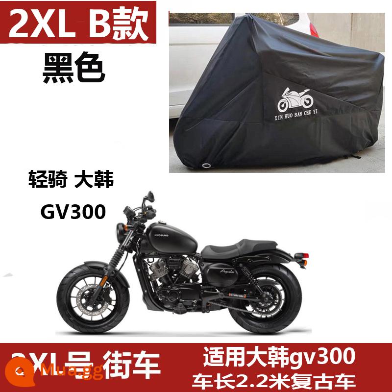 Thích hợp cho Benda Jinjila 300 xe ô tô che mưa chống nắng Honda cm300 Qingqi Daehan gv300 greystone - Đen 2XL Model B Daehan 300