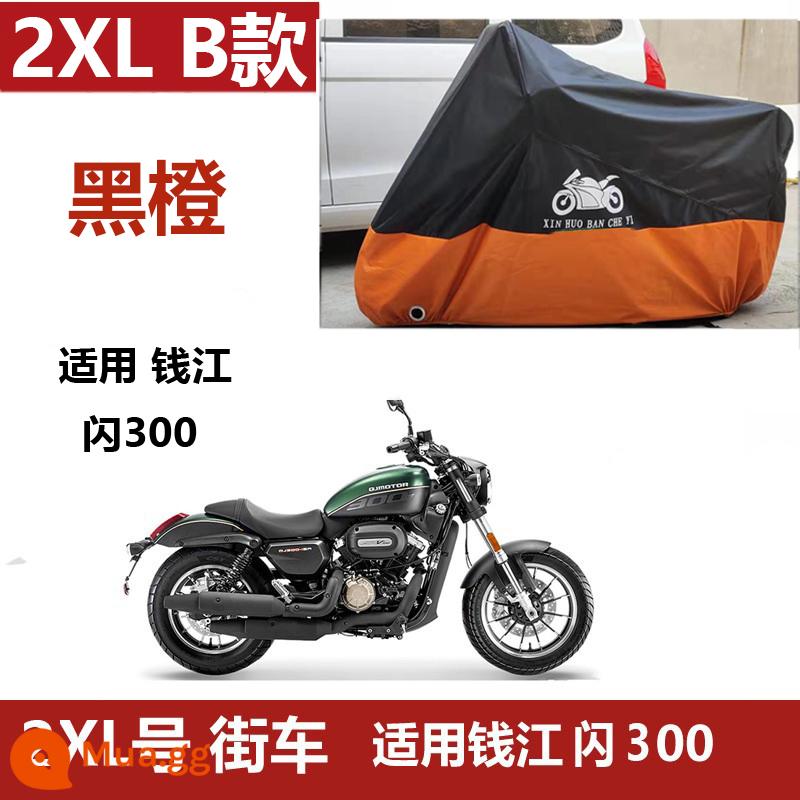 Thích hợp cho Benda Jinjila 300 xe ô tô che mưa chống nắng Honda cm300 Qingqi Daehan gv300 greystone - Cam đen 2XL Model B Qianjiang Flash 300