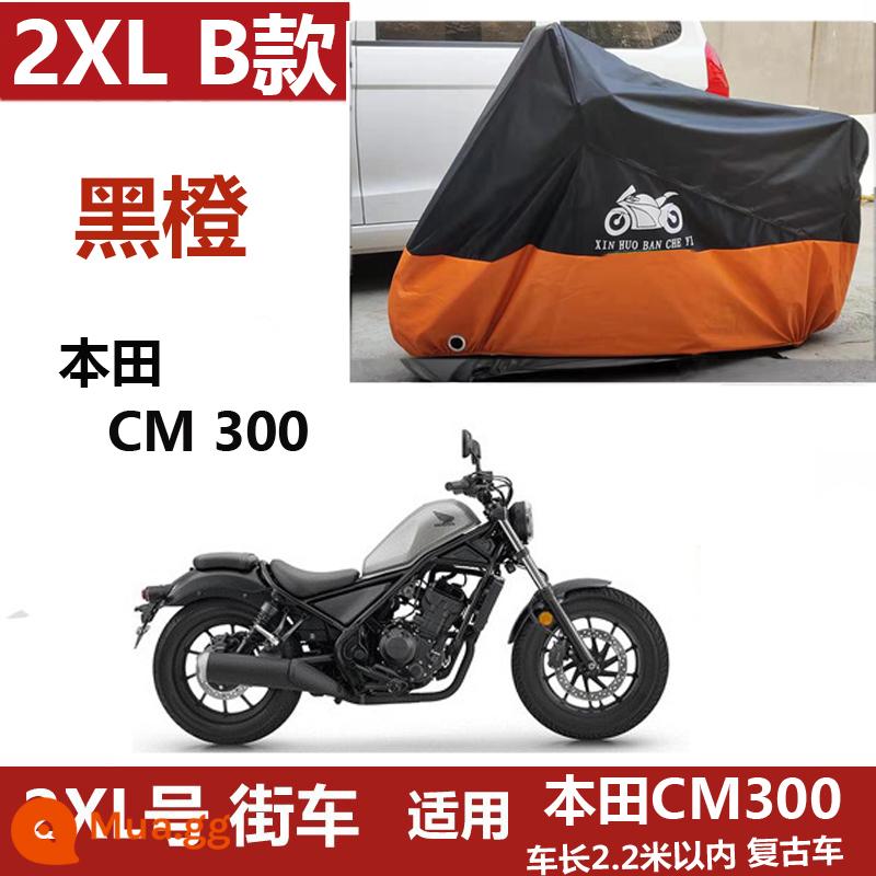 Thích hợp cho Benda Jinjila 300 xe ô tô che mưa chống nắng Honda cm300 Qingqi Daehan gv300 greystone - Đen Cam 2XL Model B Honda cm300