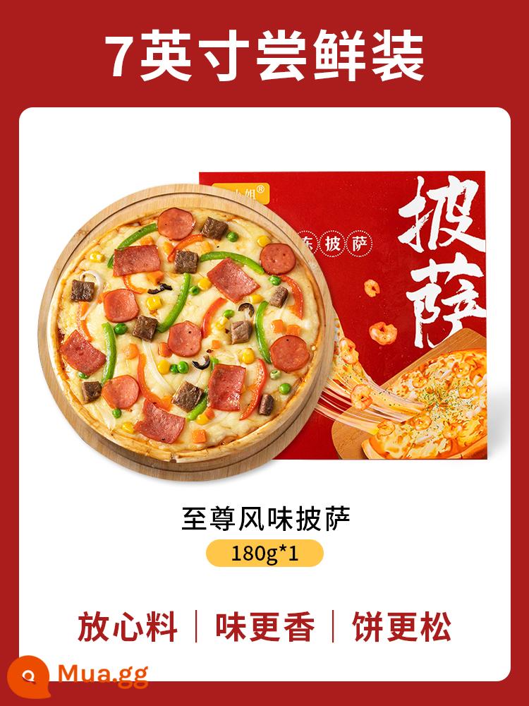 Bánh pizza sầu riêng phô mai đã làm nóng xong bánh pizza đáy ăn liền nướng nhanh bán thành phẩm bánh pizza nồi chiên không khí - Gói nếm thử 7 inch [Pizza Hương vị Cực đỉnh]