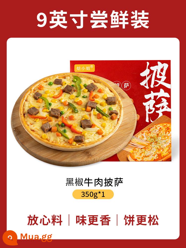 Bánh pizza sầu riêng phô mai đã làm nóng xong bánh pizza đáy ăn liền nướng nhanh bán thành phẩm bánh pizza nồi chiên không khí - [Pizza Bò Tiêu Đen] 9 inch ngon tuyệt