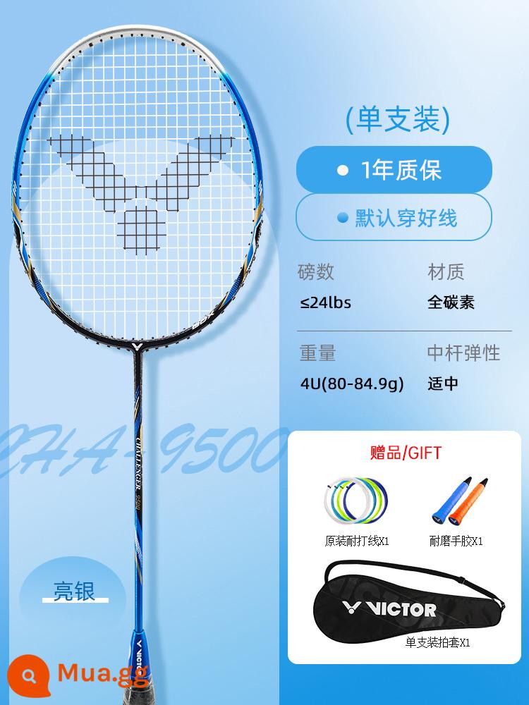 Vợt Cầu Lông Victor Victory Đánh Đơn Đánh Đôi Chính Hãng Challenger 9500 Victor Hammer Full Carbon Siêu Nhẹ Vợt - Mẫu truyền miệng cổ điển ⭐ [Lưỡi kiếm cân bằng giữa tấn công và phòng thủ] CHA-9500 S Xanh Bạc 4U