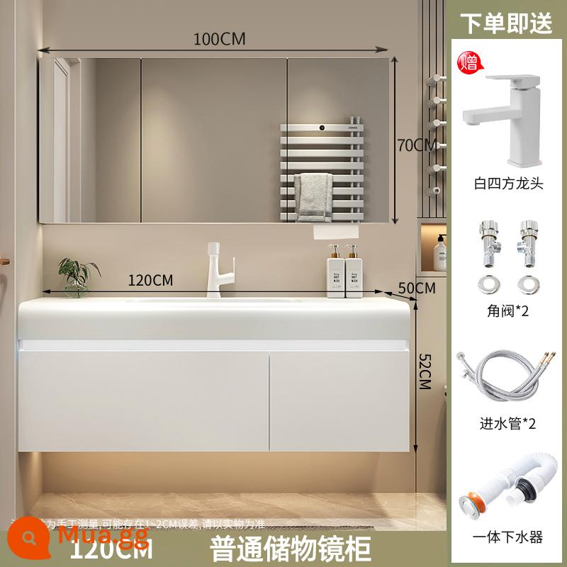 Tủ phòng tắm thông minh Đèn Corian phong cách sang trọng kết hợp phòng bột tích hợp chậu rửa chậu rửa tủ phòng bột - Chậu tích hợp phù hợp với làn da 120 cm + tủ gương đầy đủ thông thường