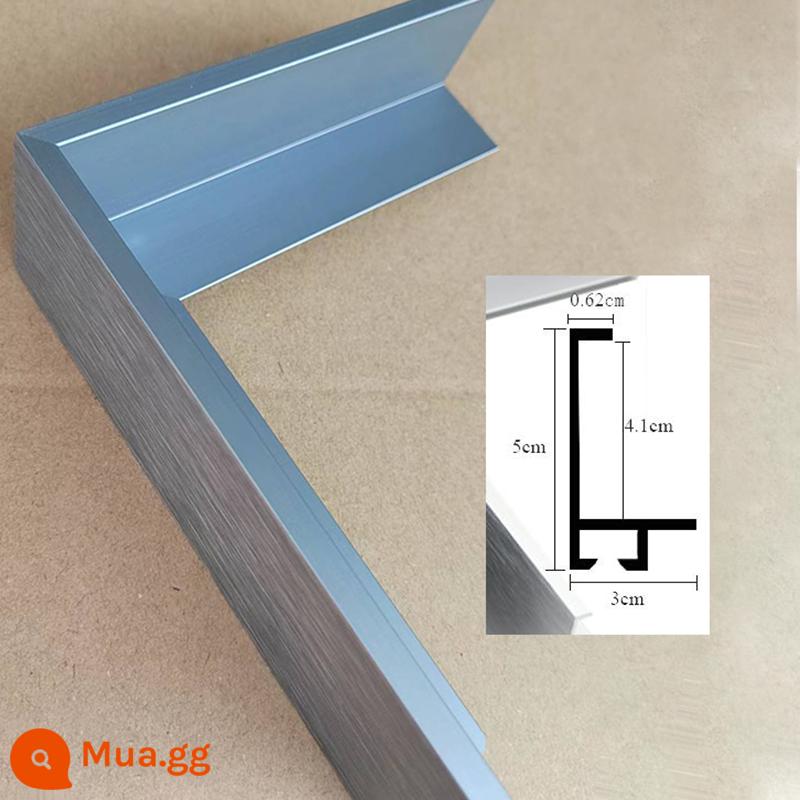 Mặt hẹp khung ảnh hợp kim nhôm khung hình acrylic kích thước lớn kim loại khung tranh sơn dầu tùy chỉnh hồ sơ khung ánh sáng sang trọng - Màu xám sắt (thích hợp cho khung trong dày 1,5-3,9cm