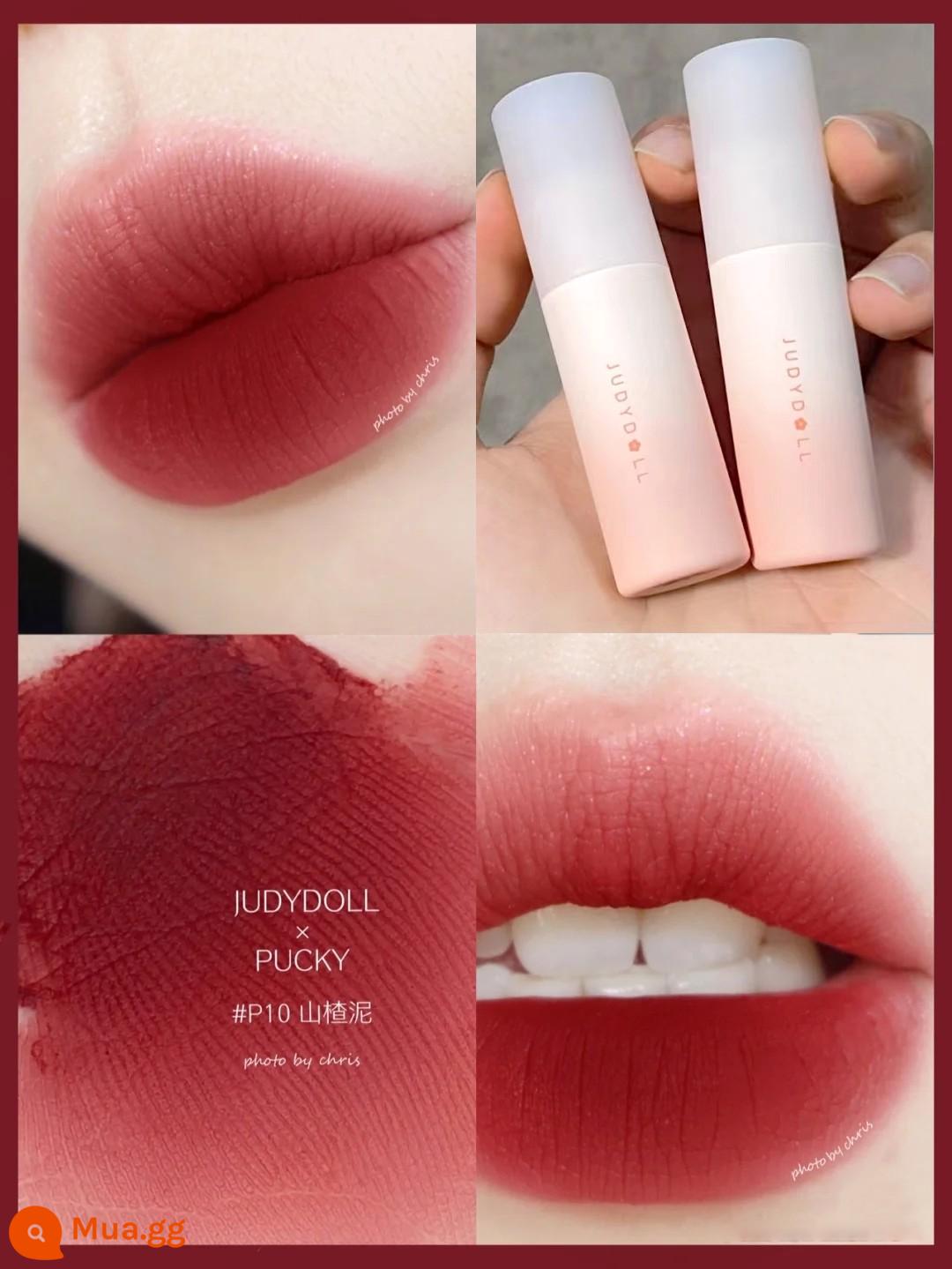 Hàng giao ngay! Juduo Orange Lip Mud Lip Glam Matte Son Môi P12 Đỏ Nâu P10 Son Kem Thu Đông 2022 Mới - P10# Bùn Táo Gai ❤ Đẹp quá