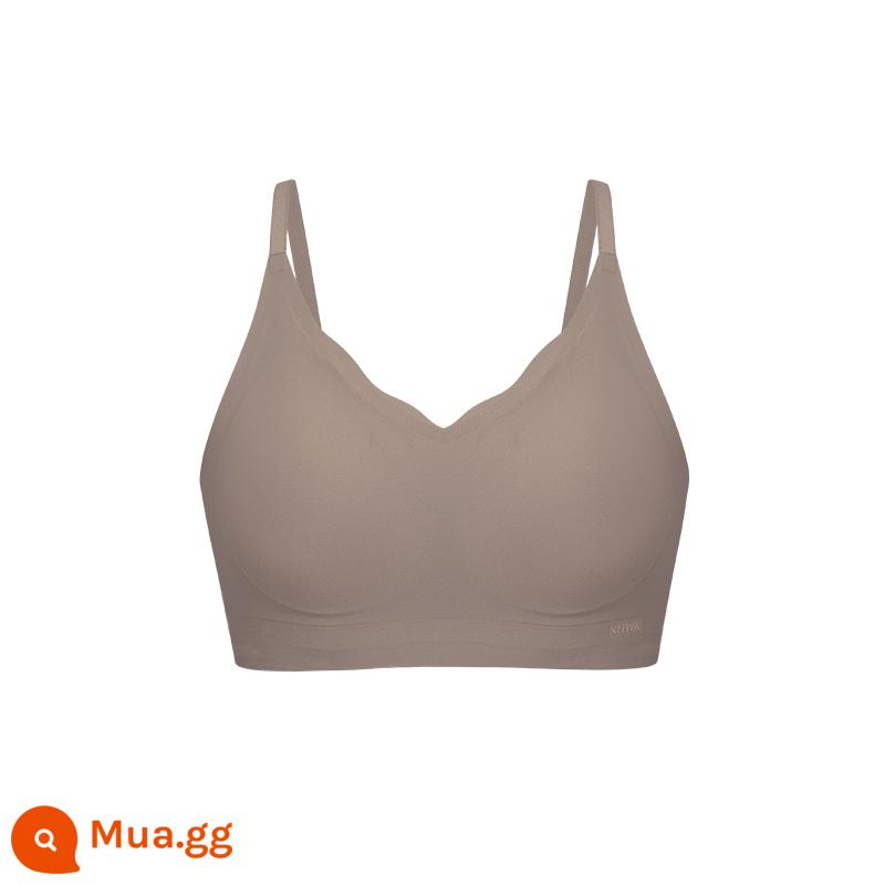 [Hug Cup] NEIWAI Ms. Yunduo Áo ngực hỗ trợ mềm mại Không có vòng thép Đồ lót mùa xuân và mùa thu - Vest style-nâu latte (dễ mặc hàng ngày)