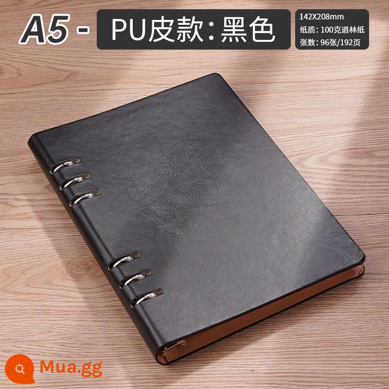 Sổ tay rời sổ tay 2022 mới có giá trị cao đơn giản ins gió a5 hộp quà tặng văn phòng kinh doanh b5 sổ ghi chép hội nghị dày có thể tháo rời nhật ký sinh viên đại học chữ tùy chỉnh - 605/A5 đen (không có khóa) 192 trang