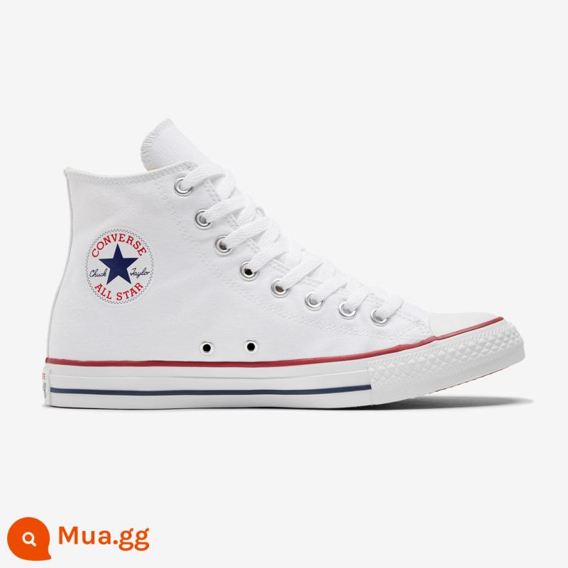 CONVERSE Converse Official All Star Giày vải cổ điển nam và nữ Giày thể thao thông thường ống cao 101009 - Trắng/101009