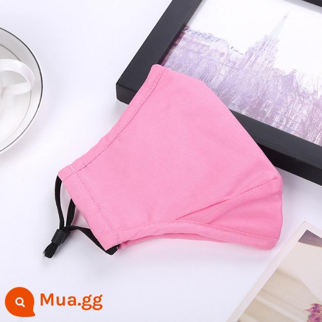 Mặt nạ cotton dành cho nam và nữ dành cho người lớn chống bụi khói có thể giặt thoáng khí mùa thu và mùa đông chống lạnh ấm màu đen mặt nạ thời trang - 1 màu hồng