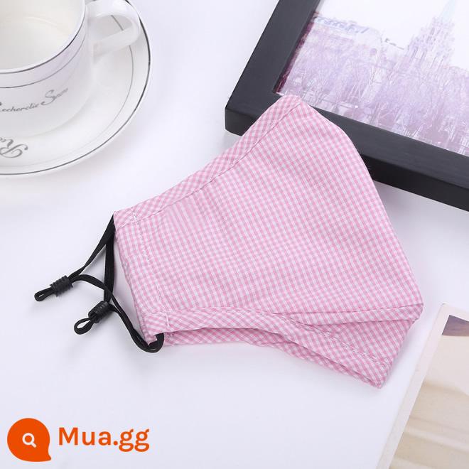 Mặt nạ cotton dành cho nam và nữ dành cho người lớn chống bụi khói có thể giặt thoáng khí mùa thu và mùa đông chống lạnh ấm màu đen mặt nạ thời trang - 1 màu kẻ sọc hồng