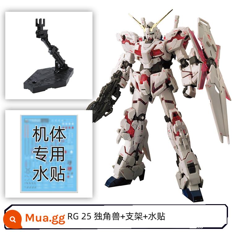 Mô hình Bandai 16741 RG 25 1 144 RX-0 UNICORN Gundam Unicorn Gundam - RG Unicorn + Nhãn dán nước + Giá đỡ RG trong nước