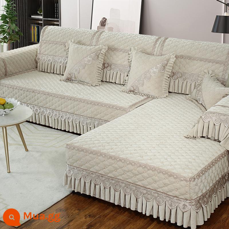 Sofa Đệm Bốn Mùa Đa Năng Phong Cách Bắc Âu Chống Trơn Trượt Dày Ghế Sofa Bao Gồm Tất Cả Đa Năng Bộ Ghế Dài Tùy Chỉnh - Cindy Sina—Ngà