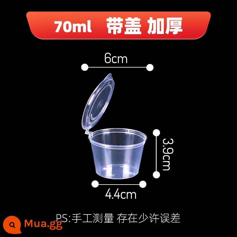 Hộp đóng gói hộp ăn trưa dùng một lần tròn 1000ML thức ăn nhanh hộp nước sốt bát súp có nắp dày hộp ăn trưa mang đi trong suốt - Bộ cốc nước sốt 70ml P3 1000