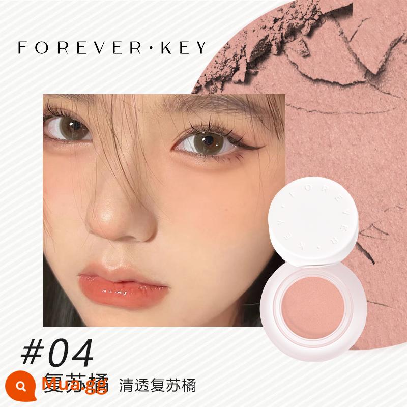 Phấn má hồng dạng bùn Foreverkey new 2022 đơn sắc đỏ mặt trời má hồng tím xanh dương mờ tự nhiên cho nữ - 04#Hồi sức Cam