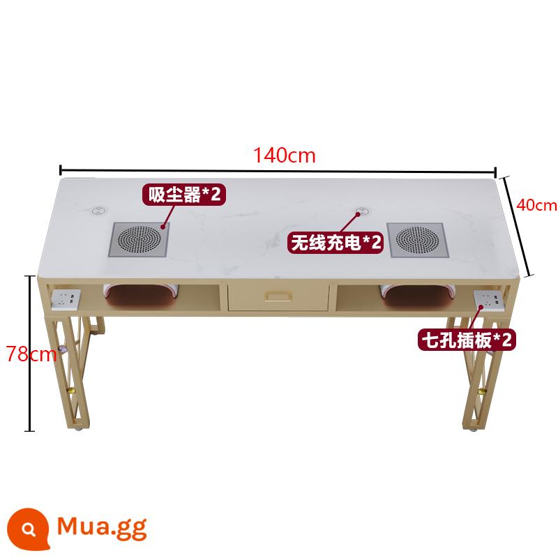 Người nổi tiếng trên Internet máy hút bụi công suất cao bộ bàn ghế làm móng đơn đôi ba người ánh sáng sang trọng bằng đá cẩm thạch để bàn bàn tiệm làm móng - Bàn đơn đá cẩm thạch đa năng 1,4M (máy hút bụi + ổ cắm + sạc không dây*2