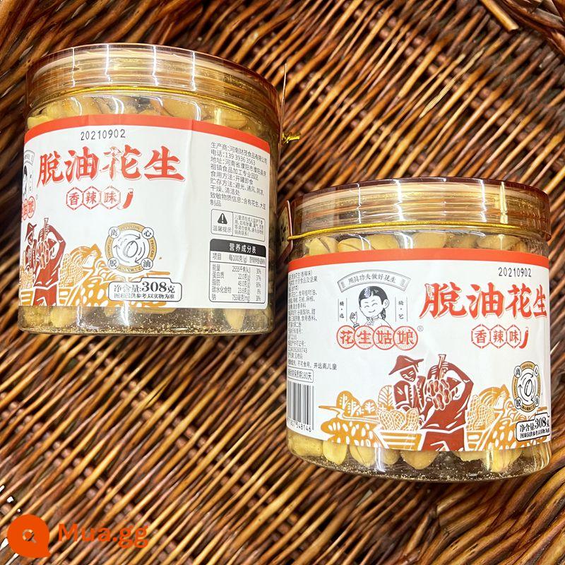 Đậu phộng cô gái tách dầu đậu phộng ngũ vị hương cay có vỏ rượu món ăn kèm snack đóng hộp 308g - 1 thùng hương cay