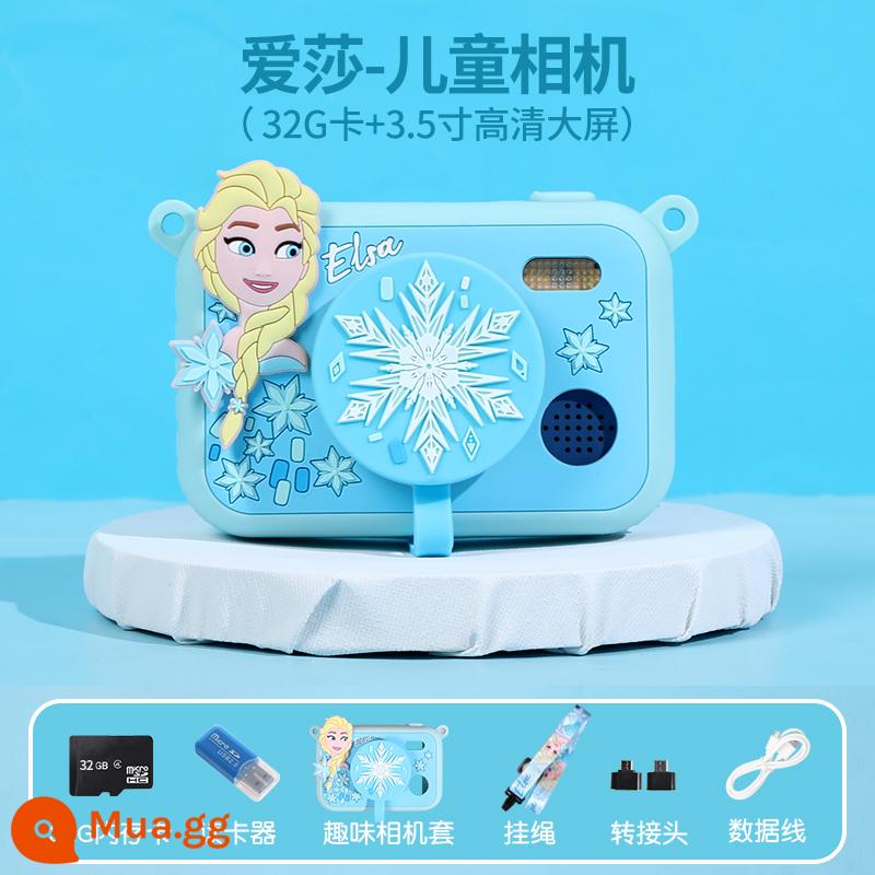 Máy ảnh trẻ em của Disney Polaroid In ảnh Elsa Frozen Girl Quà tặng sinh nhật Ngày đầu năm mới - Gói cơ bản] Máy ảnh kỹ thuật số màn hình lớn ISA 3.5 32G (máy ảnh kép/đèn flash phía trước và phía sau 9600W)