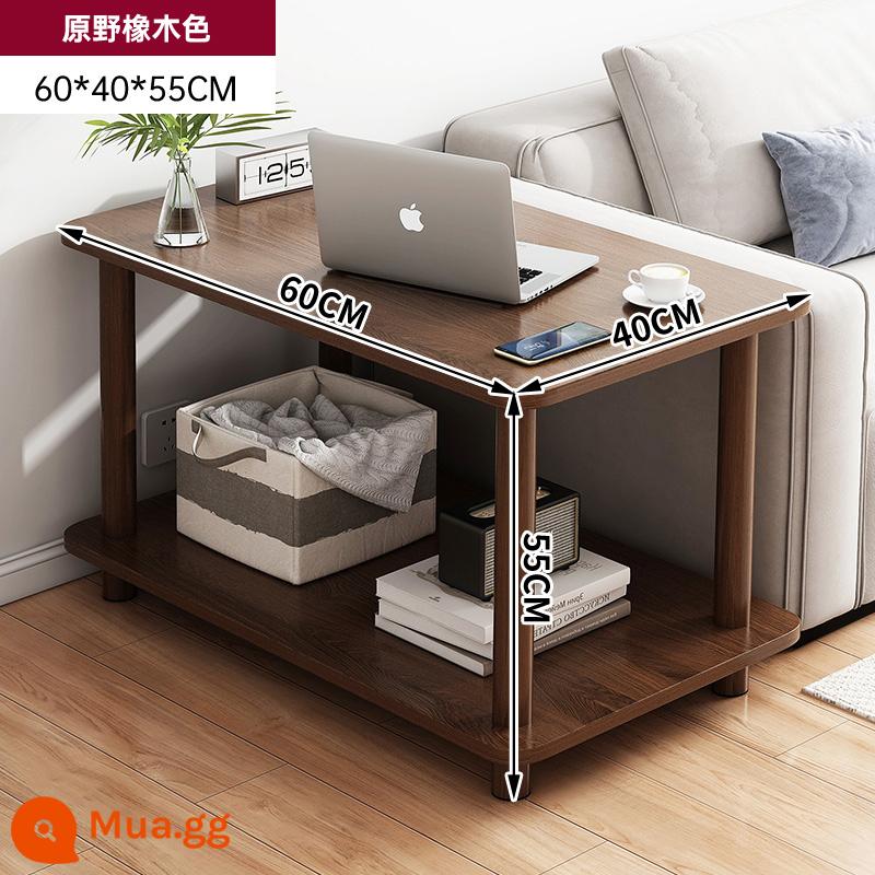 Bàn nhỏ sofa bên một số nhà phòng khách căn hộ nhỏ bàn cà phê cho thuê nhà kệ đầu giường Bắc Âu bàn trà đơn giản - Màu sồi hoang dã [60*40*53] chân gỗ nguyên khối kiểu dáng đơn giản