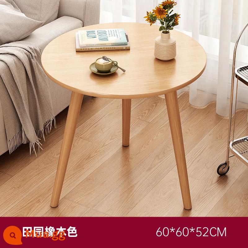 Bàn cà phê phòng khách sofa nhà bàn phụ đơn giản hiện đại đơn giản bàn nhỏ lưới đỏ ban công bàn trà phòng ngủ bàn cạnh giường ngủ - Màu gỗ sồi mục vụ 60 * 60 * 52CM [chân gỗ nguyên khối một lớp]