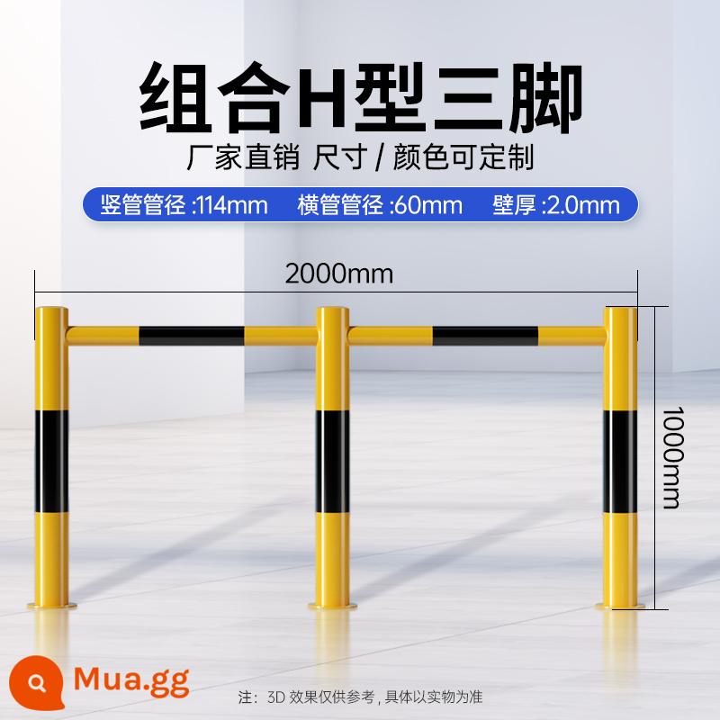 Khối xe bằng thép M -Shaped Fence Hàng rào U CALCISION RAILING SPOARN - Cặp 3 chân đục lỗ hình chữ H 2m*1m