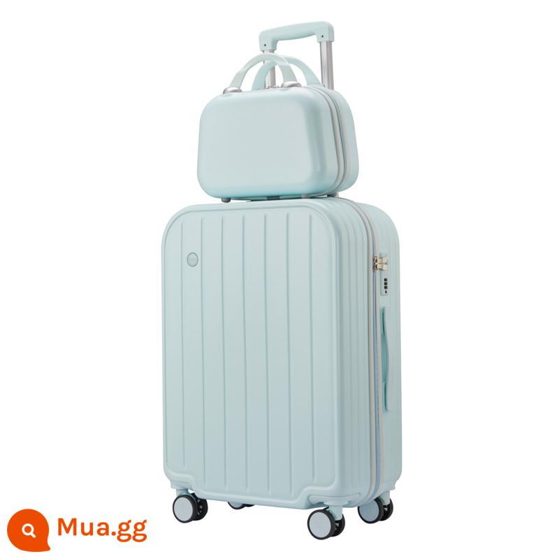 Phong Cách Mới Vali Nữ 20 Inch Nội Trú Xe Đẩy Ốp Lưng Im Lặng Đa Năng Bánh Xe Mật Khẩu Hộp Đèn Vali Nhỏ Nam 24 - Hộp mẹ con xanh bạc hà (917)