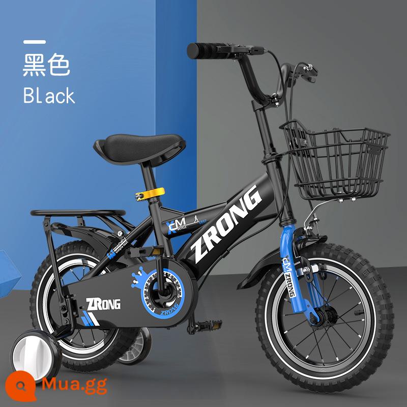 Zirong xe đạp trẻ em 3-6-10 tuổi 5 tuổi 6 tuổi bé trai 7 bé gái 4 bé trai 2 bé xe trẻ em 8 - Đen + vành hợp kim + ghế sau + túi đựng quà