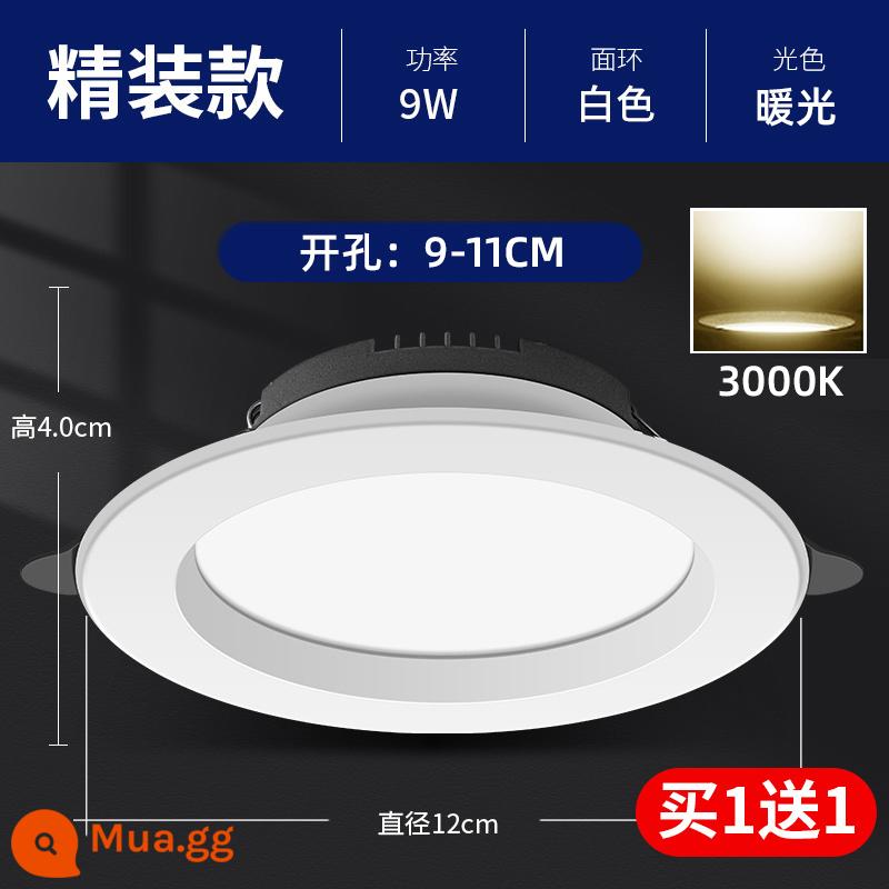 Đèn led downlight lớn 4 inch Đèn khoét lỗ 12W Đèn chiếu trần 5 inch 15W Đèn thùng nhúng 6 inch 18 watt Đèn khoét lỗ cho cửa hàng quần áo - [Mua 1 Tặng 1] Đèn Ấm Đặc Biệt 9W - Khoan 9-11cm