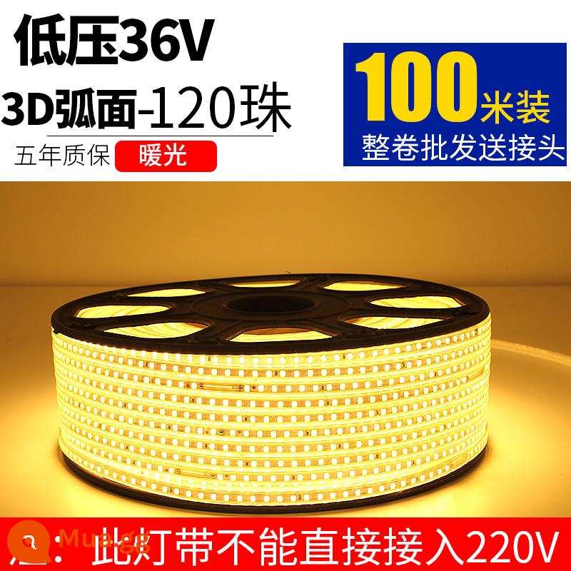 Dây Đèn LED 220V Ngoài Trời Chống Nước Tầng Hầm Đường Hầm Công Trường Chiếu Sáng Trang Trí Chiếu Sáng Dải Ánh Sáng Trắng 24V36V - Điện áp thấp 36V-120 ánh sáng ấm áp ngọc trai 100 mét 10 cáp nối