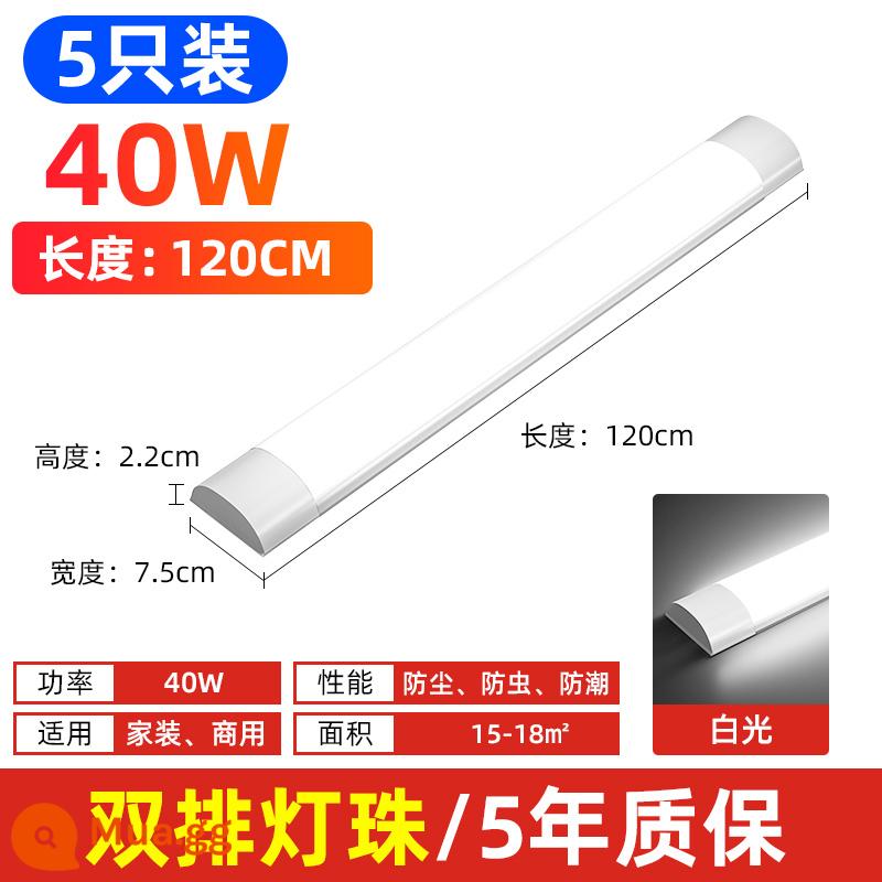 Đèn led tuýp t5 tích hợp giá đỡ đèn trọn bộ hộ gia đình Đèn huỳnh quang T8 ba tròng chống vạch đèn tuýp siêu sáng - Gói năm★Mẫu độ sáng cao hai hàng [Ánh sáng trắng 1,2m-40W]