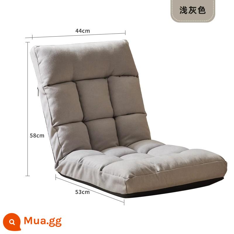 Ghế sofa lười Jiayi có cửa sổ có thể điều chỉnh đệm gấp đơn tatami có thể nằm và ngủ trên ghế thư giãn trong phòng khách - Màu xám nhạt|Sáu ô lấp đầy, có thể điều chỉnh nhiều cấp độ