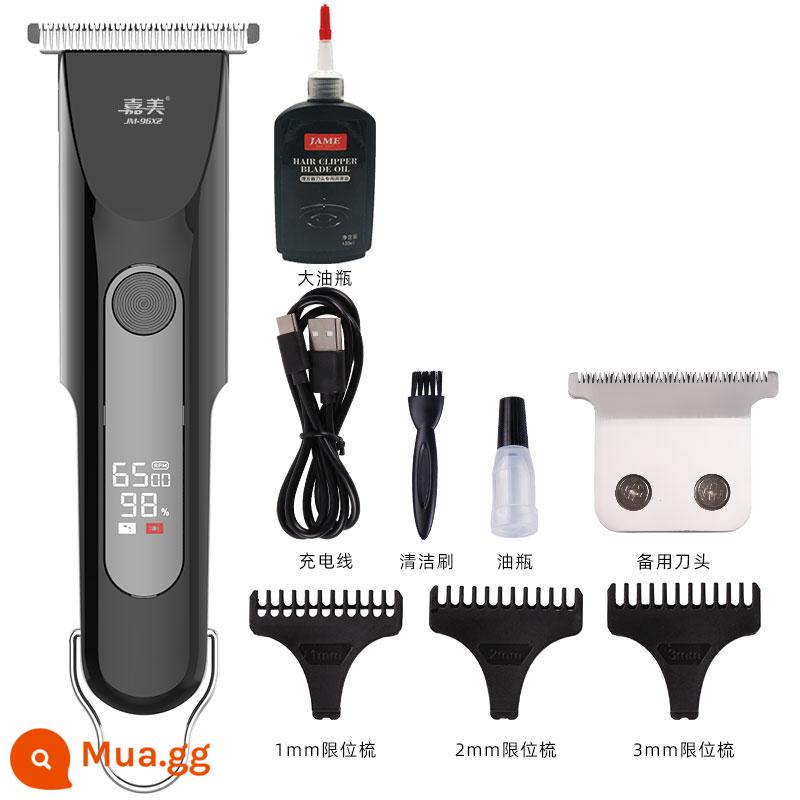 Jiamei đầu dầu khắc tông đơ cắt tóc điện salon tóc chuyên nghiệp cửa hàng chấm điểm tông đơ cắt tóc điện đầu hói chăm sóc tóc hiện vật tông đơ cắt tóc điện - Cấu hình tiêu chuẩn + lưỡi dự phòng + chai dầu lớn