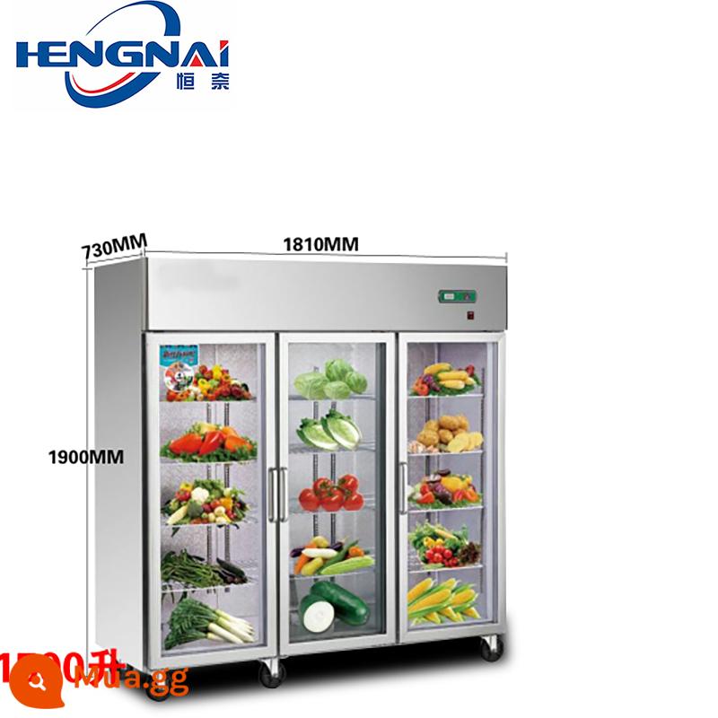 Tủ lạnh 6 cửa Hengnai khách sạn thương mại tủ đông 6 cửa tủ lạnh nhà bếp tủ đông 6 cửa tủ đông dung tích lớn - Ba cửa kính lớn (làm lạnh hoàn toàn)