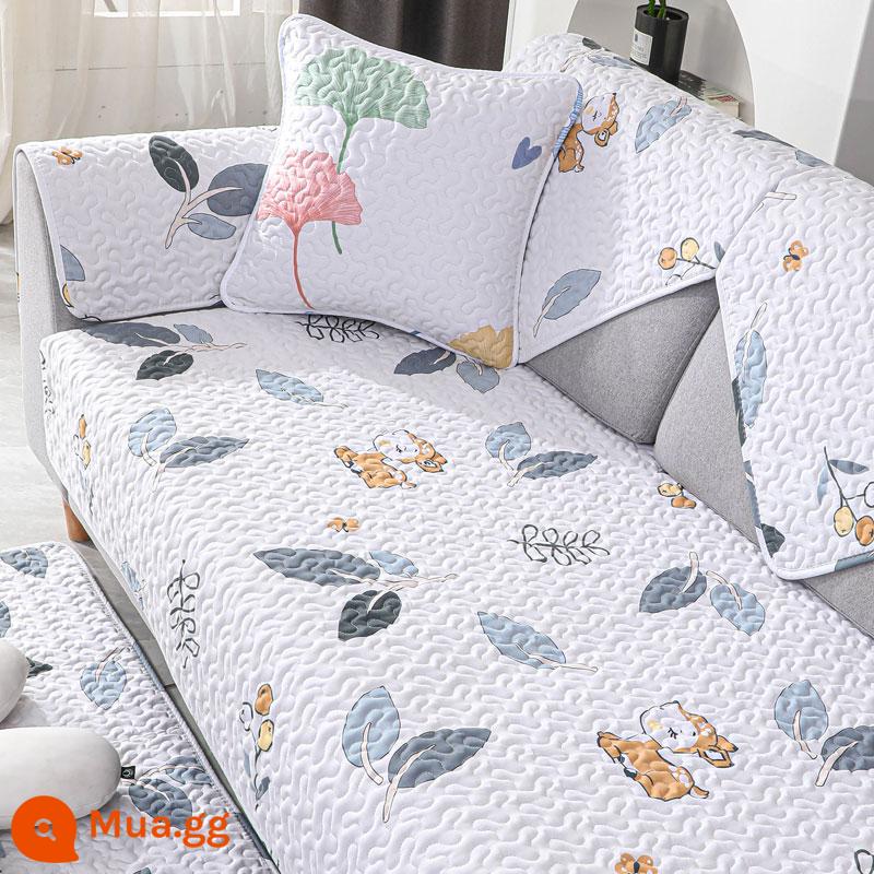 Giá Đặc Biệt Giải Phóng Mặt Bằng Vải Cotton Nguyên Chất Sofa Đệm Chống Trơn Trượt Bắc Âu Đơn Giản Bốn Mùa Đa Năng Đệm Sofa Cotton Khăn - Bambi