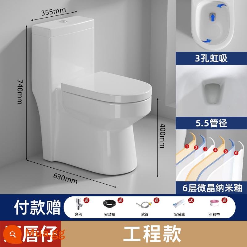 JOMOW bệ ngồi toilet gia đình toilet siphon xả bơm phòng tắm căn hộ nhỏ chất chống đông thông thường - Cậu Bé Môi Dày [siphon 3 lỗ-đường kính 5.5]