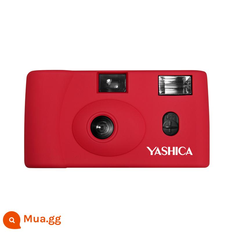 Bộ máy ảnh phim nghệ thuật Spot Yashica Yashica MF-1 với đèn flash tay bằng pin dây đeo phim - màu đỏ