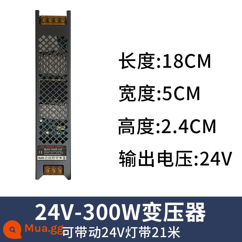 Tấm ốp chân tường hợp kim nhôm dạ quang LED siêu mỏng có gắn bề mặt nhẹ Đường viền chân tường kim loại 6cm 8cm trang trí góc tự dính - Máy biến áp 300 watt 24V có thể điều khiển dải ánh sáng 21 mét)