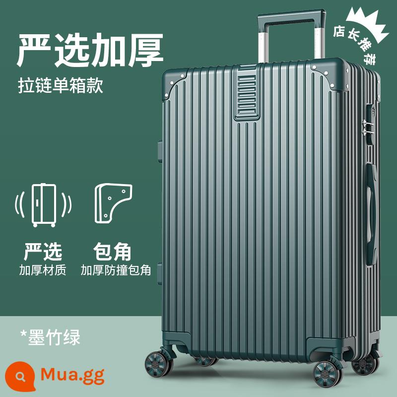 Vali Nữ Công Suất Lớn 32 Inch Xe Đẩy Ốp Lưng Nam Đa Năng Bánh Xe Mật Khẩu Bao Da Mới 2022 Vali Bền Đẹp - Tre xanh đen [dây kéo được lựa chọn nghiêm ngặt]