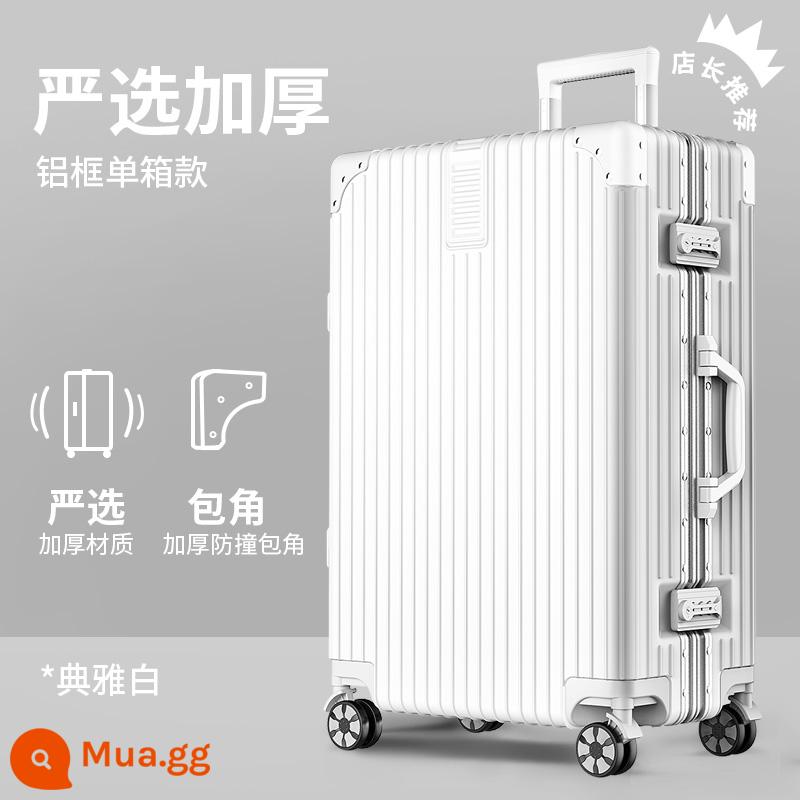 Vali Nữ Công Suất Lớn 32 Inch Xe Đẩy Ốp Lưng Nam Đa Năng Bánh Xe Mật Khẩu Bao Da Mới 2022 Vali Bền Đẹp - Màu trắng thanh lịch [khung nhôm được lựa chọn nghiêm ngặt]