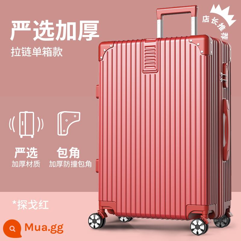 Vali Nữ Công Suất Lớn 32 Inch Xe Đẩy Ốp Lưng Nam Đa Năng Bánh Xe Mật Khẩu Bao Da Mới 2022 Vali Bền Đẹp - Màu đỏ anh đào [Dây kéo được lựa chọn cẩn thận]