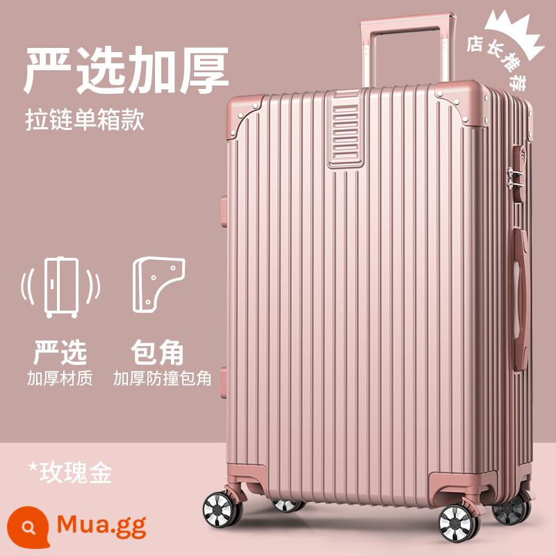 Vali Nữ Công Suất Lớn 32 Inch Xe Đẩy Ốp Lưng Nam Đa Năng Bánh Xe Mật Khẩu Bao Da Mới 2022 Vali Bền Đẹp - Vàng hồng [dây kéo được lựa chọn cẩn thận]