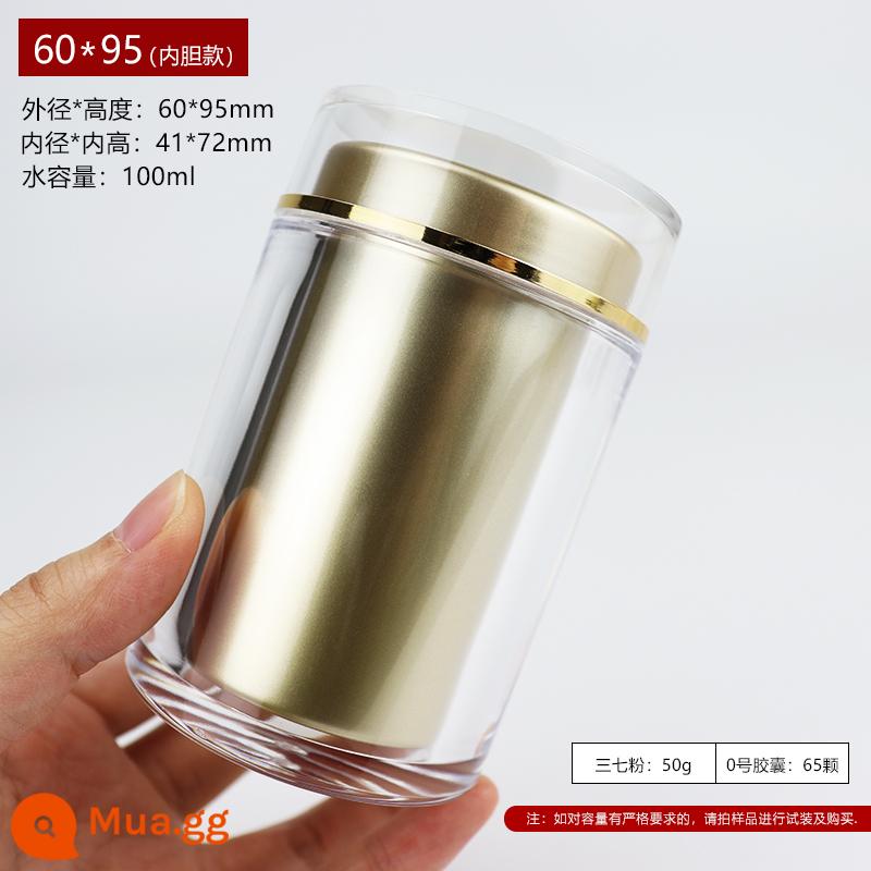 Bao bì hoa sanqi hoa sâm phương tây chai tinh thể trong suốt chai thuốc truyền thống Trung Quốc. - Dung tích bình trong 60*95 100ml