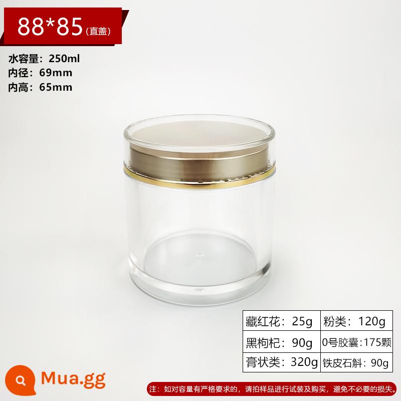 Bao bì hoa sanqi hoa sâm phương tây chai tinh thể trong suốt chai thuốc truyền thống Trung Quốc. - Dung tích 88*85 nắp thẳng 250ml