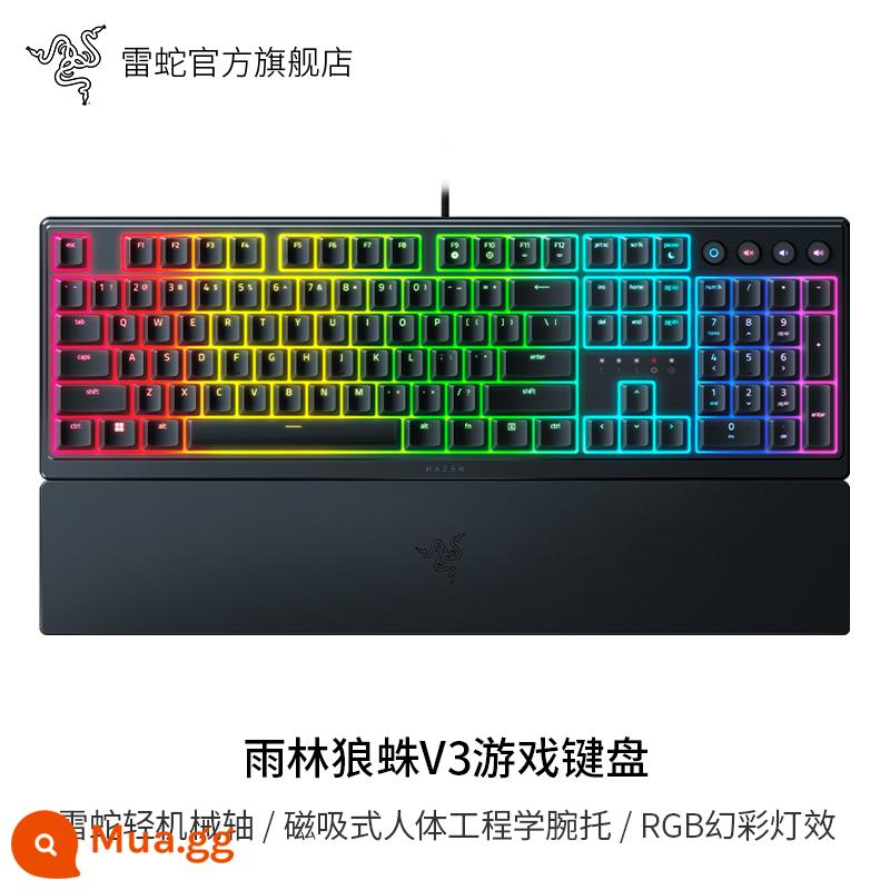 Razer Thunder Snake Rainforest Tarantula V3 Light Trục Cơ RGB Phantom Film Trò Chơi Máy Tính Có Dây Bàn Phím - Rừng nhiệt đới Tarantula V3