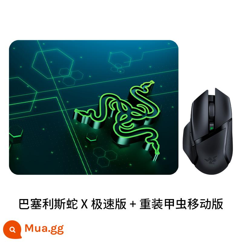 Razer Razer Baselis Snake X Extreme Edition Bluetooth USB Chuột chơi game Minibus Snake không dây hai chế độ - Chuột không dây Basilis Snake X + Tấm lót chuột di động Armored Bug